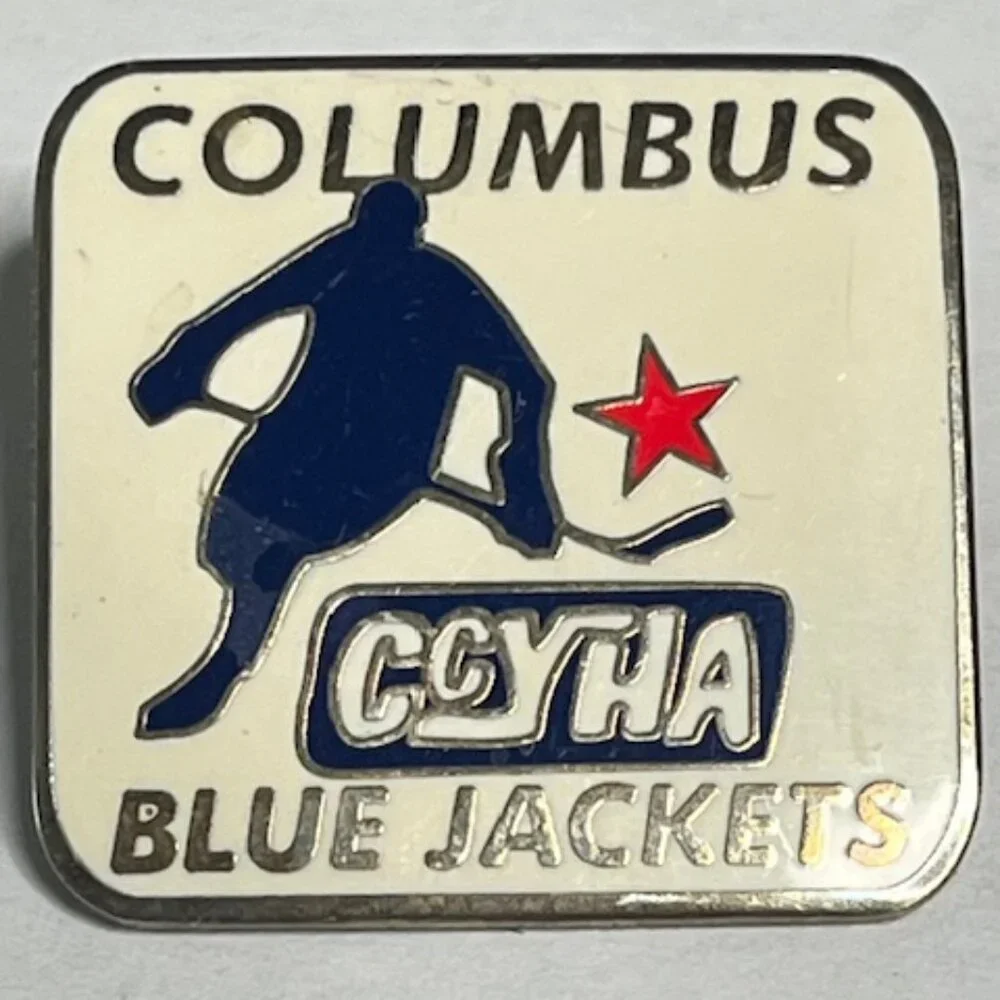 Columbus CCYHA Blue Jackets Youth Hockey Ohio Lapel Hat Vest Jacket Pin 1